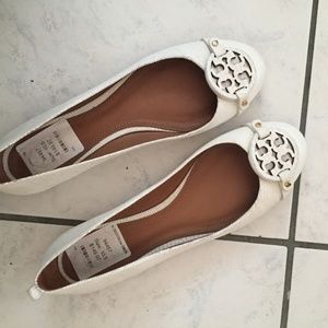 White Tory Burch Flats